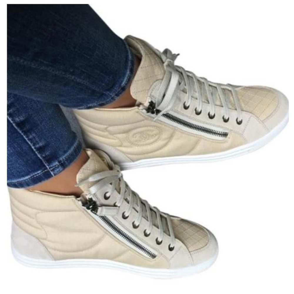 Chanel High Top Quilted Sneakers ✨